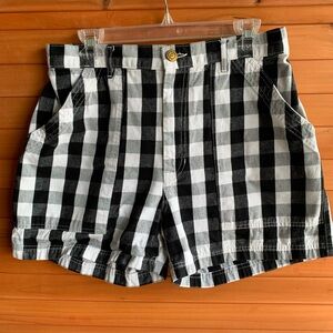 Big Bud Press Work Shorts, Black Gingham, Size Medium